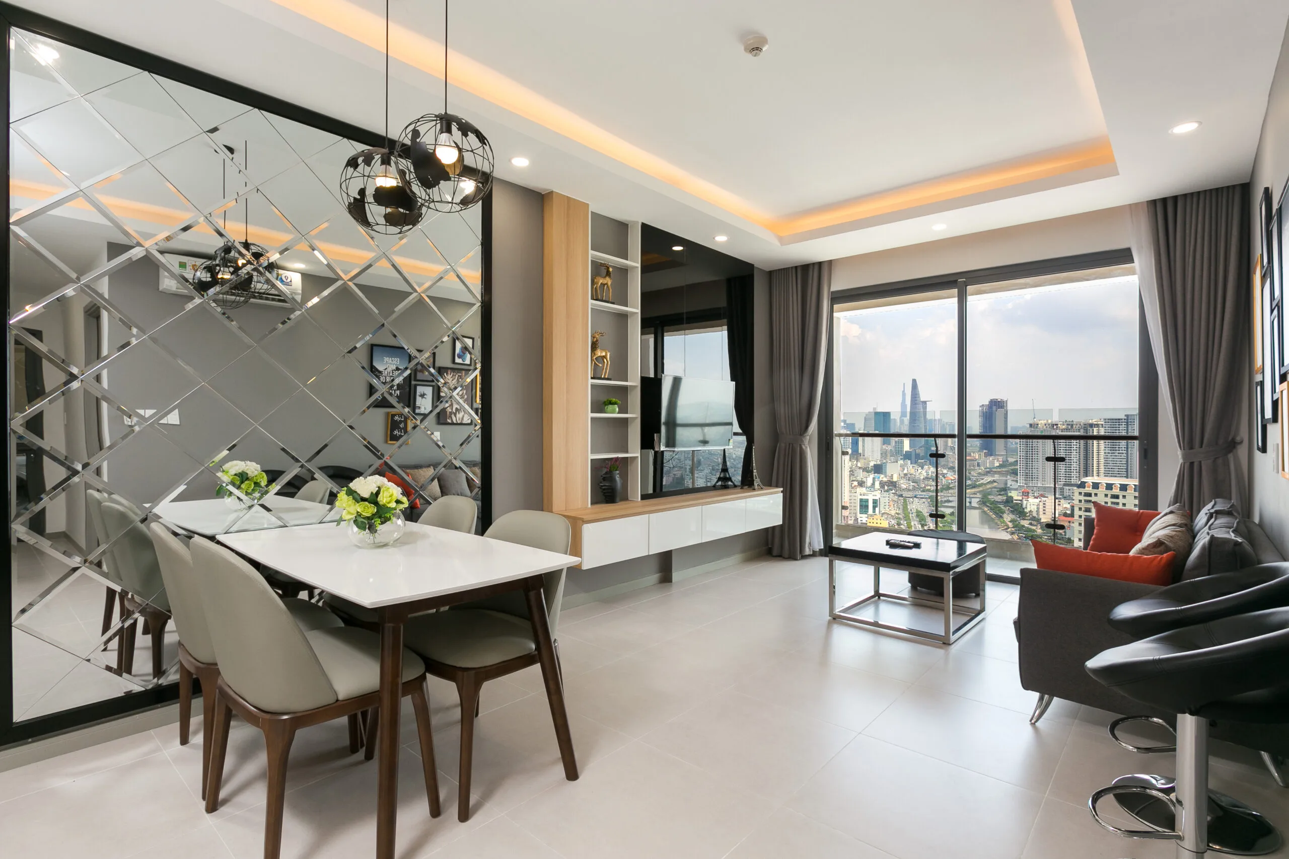 Phòng khách căn hộ 2 phòng ngủ